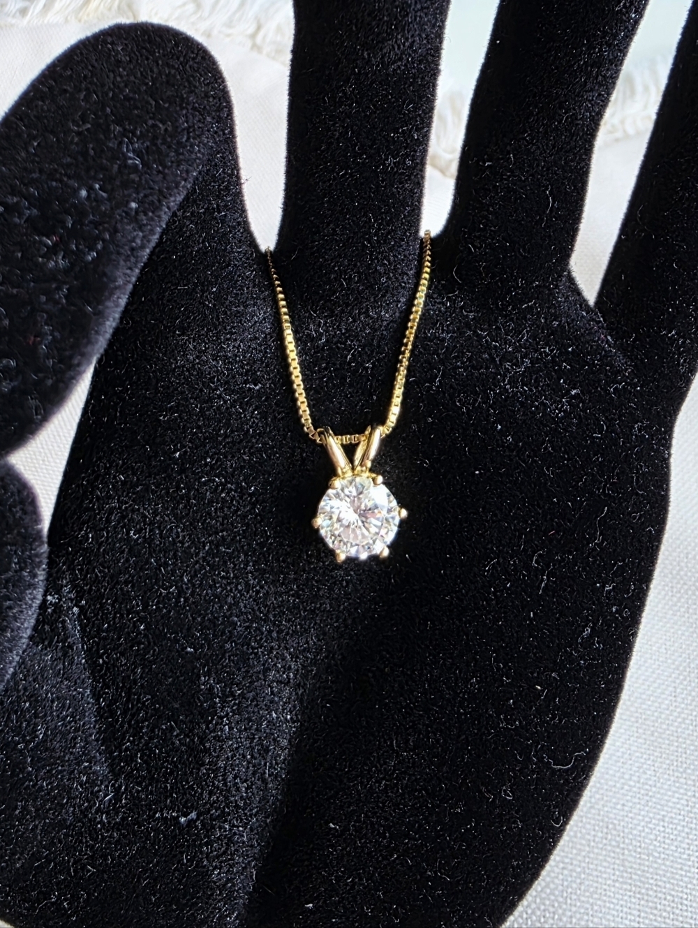 2 ct round-cut diamond stimulate Moissanite solitaire pendant set Chain necklace - Picture 2 of 14